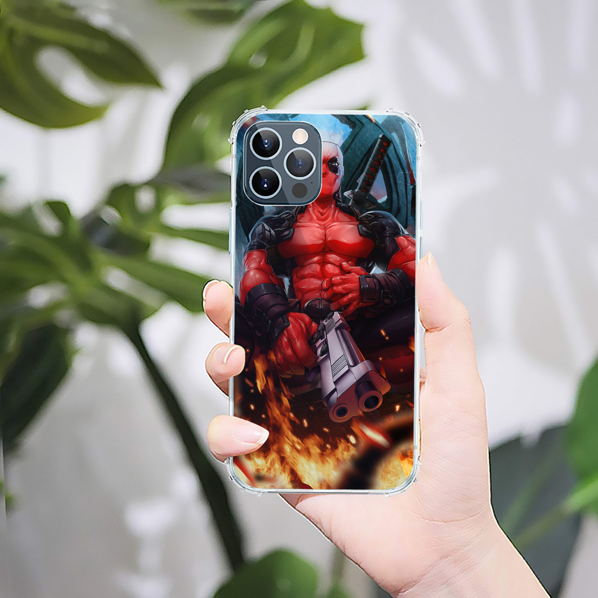 （画像用） Deadpool デッドプール 【iPhone 12シリーズ対応】透明スマホケース（クリアソフトケース）